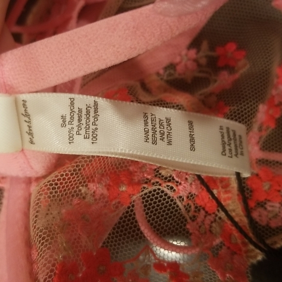 💕FOR LOVE AND LEMONS💕 Love Bouquet Embroidery Bra ~ Pink SDD NWT - Picture 15 of 16